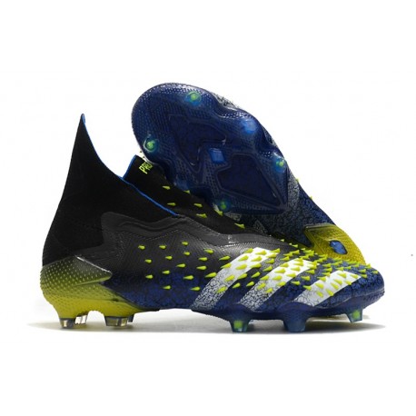 adidas Predator Freak+ FG Scarpa Blu Nero Core Bianco Giallo Solare