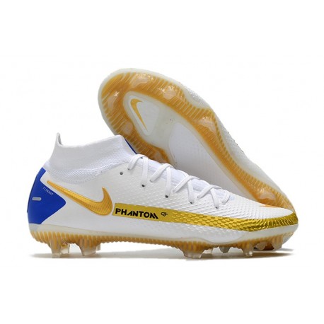 Nike Phantom GT Elite DF FG Scarpe Bianco Oro Blu