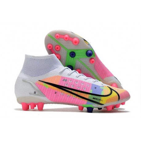 Nike Mercurial Superfly 8 Elite AG Bianco Rosa Nero