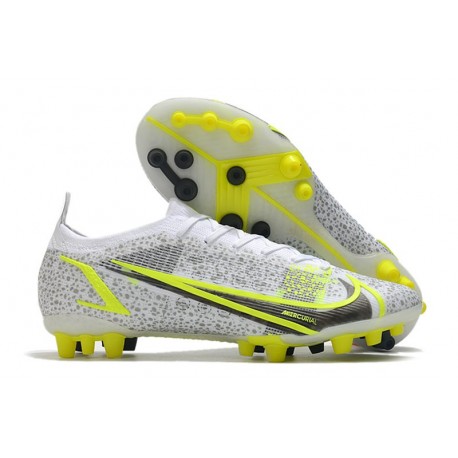 Nike Mercurial Vapor 14 Elite AG Bianco Nero Metallic Argento Volt