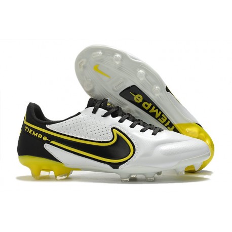 Nike Tiempo Legend 9 Elite FG Bianco Fumo Scuro Grigio Nero Giallo