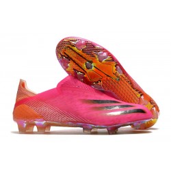 adidas Scarpe Calcio X Ghosted + FG Rosa Shock Nero Core Arancione Acceso