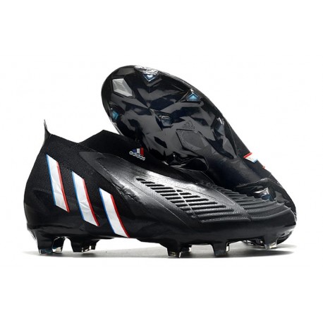 adidas Predator Edge + FG Scarpa Nuovo Nero Core Bianco Rosso Vivido