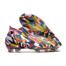 adidas Predator Edge + FG Scarpa Nuovo Geometric Blu Acceso Team Giallo Rosso Solare