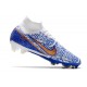 Nike Zoom Mercurial Superfly 9 Elite Fg Bianco Blu Oro