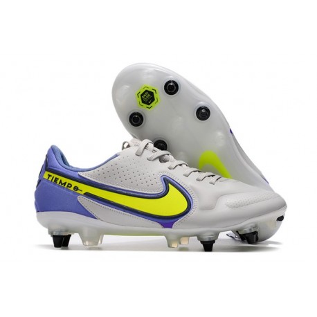 Scarpe Nike Tiempo Legend 9 Elite SG-Pro AC Grigio Nebbia Volt Zaffiro