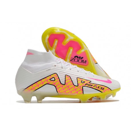 Nike Zoom Mercurial Superfly 9 Elite Fg Bianco Giallo Rosa