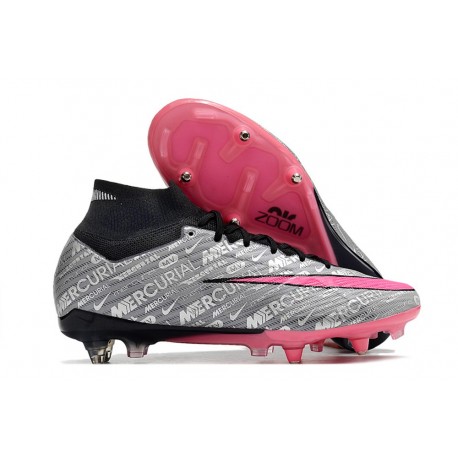Nike Air Zoom Mercurial Superfly 9 Elite SG Argento Metallico Rosa Hyper Nero