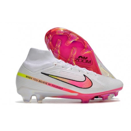 Nike Air Zoom Mercurial Superfly IX Elite Fg Bianco Rosa