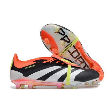 adidas Predator Elite Tongue FG Nero Core Bianco Rosso Solare