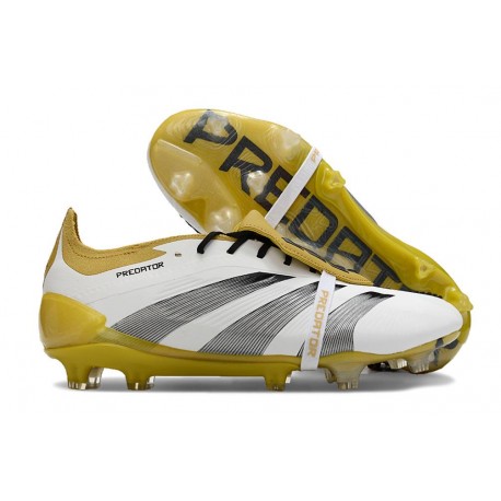 adidas Predator Elite Foldover Tongue FG Bianco Oro Argento