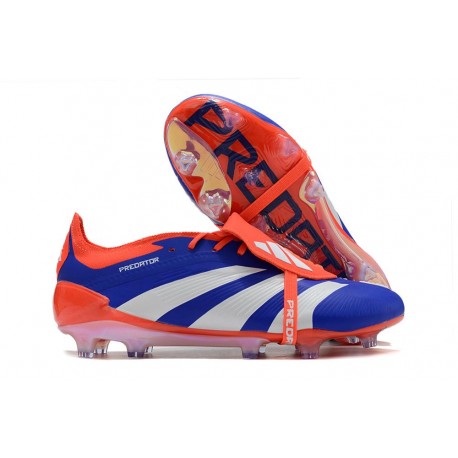 adidas Predator Elite Foldover Tongue FG Blu Lucido Ftwr Bianco Rosso Solare