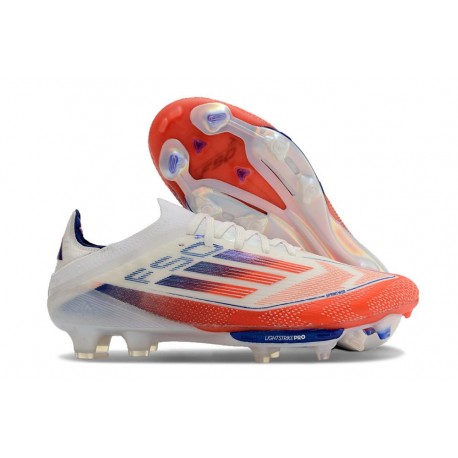 adidas Scarpa da Calcio F50+ Elite FG Ftwr Bianco Rosso Solare Blu Lucido