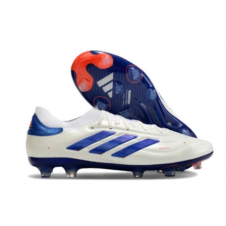 adidas Copa Pure 2 + Elite FG Pelle Ftwr Bianco Blu Lucido Rosso Solare