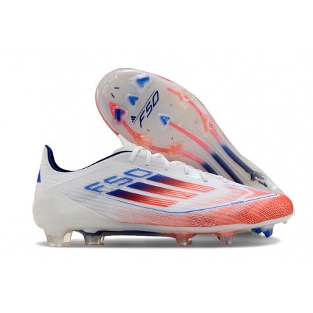 Scarpe adidas F50 Elite FG Ftwr Bianco Rosso Solare Blu Lucido