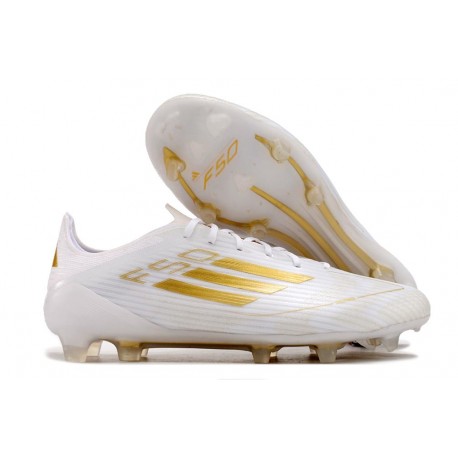 Scarpe adidas F50 Elite FG Ftwr Bianco Oro Met