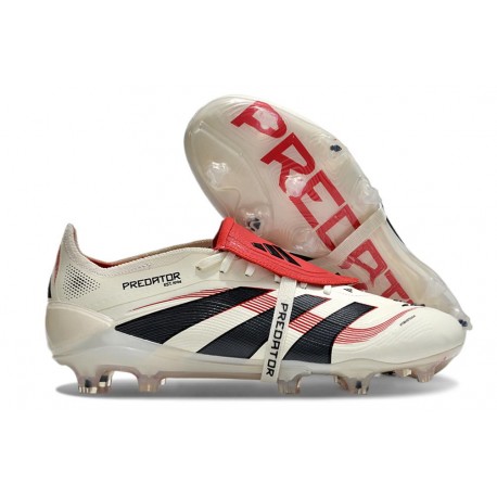 Adidas Predator Elite Fold-over Tongue FG Bianco Off Nero Core Rubino Puro