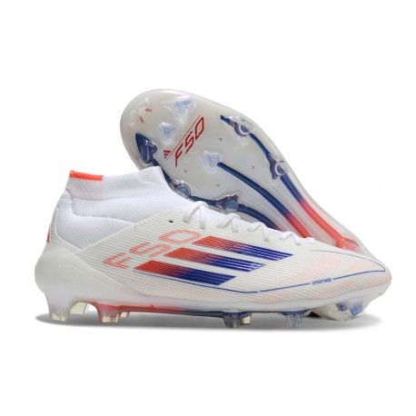 adidas F50 Elite Mid FG Ftwr Bianco Rosso Solare Blu Lucido