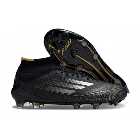adidas F50 Elite Mid FG Nero Core Ferro Metallizzato Oro Met