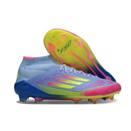 adidas F50 Elite Mid FG Blu Fusion Limone Lucido Rosa Lucido