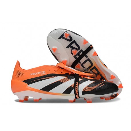 Adidas Predator Elite Fold-over Tongue FG Nero Bianco Arancio