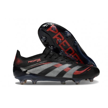 adidas Predator Elite 25 FG Nero Grigio Rosso Lucido