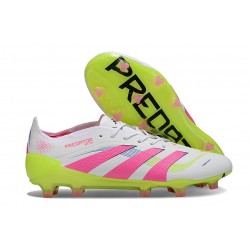 adidas Predator Elite 25 FG Bianco Rosa Lucido Limone Lucido