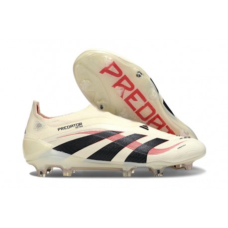 adidas Predator Elite Laceless FG Bianco Off Nero Core Rubino Puro