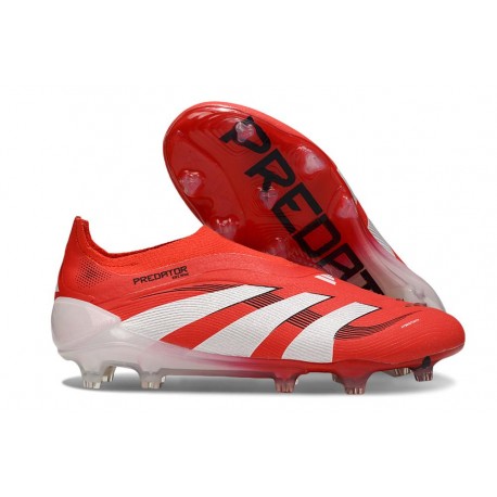 adidas Predator Elite Laceless FG Rosso Lucido Bianco Nero