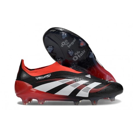 adidas Predator Elite Laceless FG X MOMENTS Nero Bianco Rosso Vivido