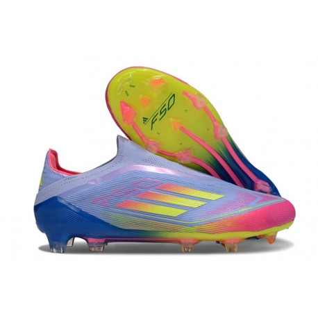 adidas F50 Elite Senza Lacci FG Blu Fusion Limone Lucido Rosa Lucido