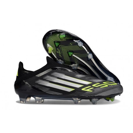 adidas F50 Elite Senza Lacci FG Nero Core Ferro Metallizzato Limone Lucido