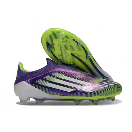 adidas F50 Elite Senza Lacci FG Viola Rush Ftwr Bianco Limone Lucido