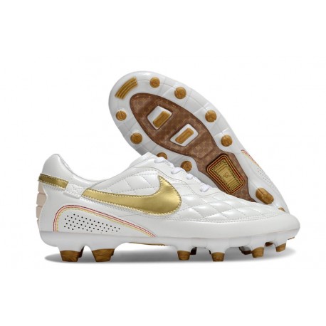 Scarpa Nike Tiempo Legend X Elite FG R10 Bianco Oro