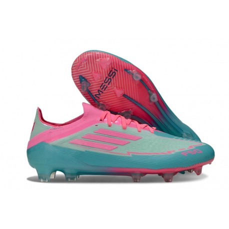 Scarpa da Calcio adidas F50 Elite FG X Messi Flash Acqua Rosa Lucido Ciano Lucido