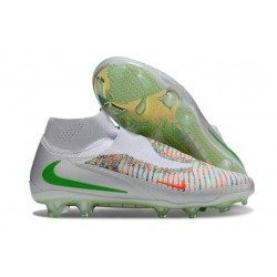 Scarpe Alte Nike Phantom 6 Elite FG Bianco Verde Arancio