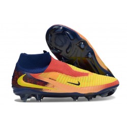 Scarpe Alte Nike Phantom 6 Elite FG X Haaland Arancione Laser Lemon Venom Blu Void