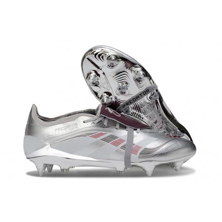 Scarpa da Calcio Adidas Predator FT Elite SG Argento Rosso