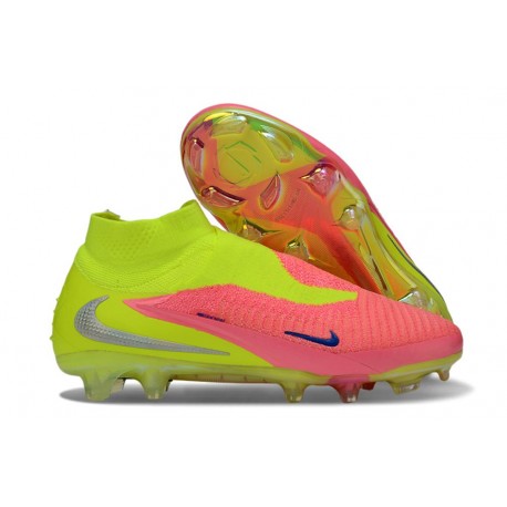 Scarpe Alte Nike Phantom 6 Elite FG Rosa Giallo
