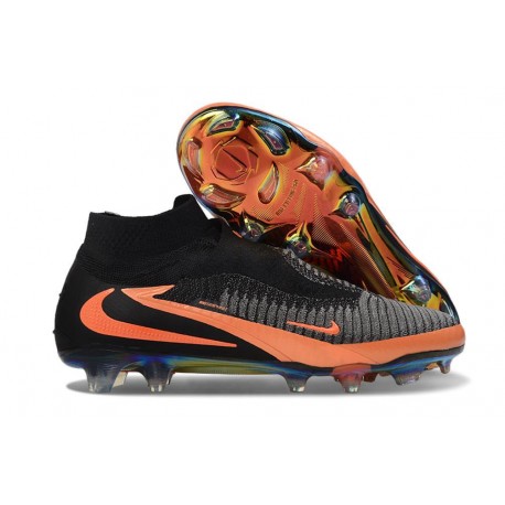 Scarpe Alte Nike Phantom 6 Elite FG Nero Arancio