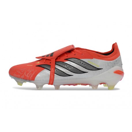 Adidas Predator Elite Foldover Tongue FG Rosso Lucido Nero Core Ftwr Bianco