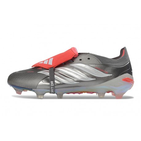 Adidas Predator Elite Foldover Tongue FG Ferro Metallizzato Zero Metallico Rosso Lucido