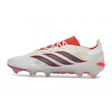 Adidas Scarpa Predator Low Elite FG Bianco Rosso Nero