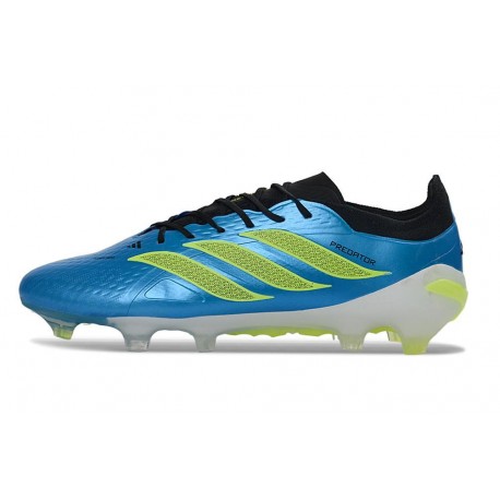 Adidas Scarpa Predator Low Elite FG Blu Neon Lime