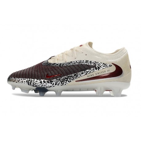 Scarpa Nuovo Nike Phantom 6 Low Elite FG Rosso Bianco Nero