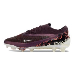 Scarpe Nike Phantom 6 L Elite FG Borgogna Crush Univ Rosso Fossil