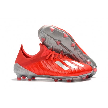 Scarpa da Calcio Nuovo adidas X 19.1 FG Rosso Argento