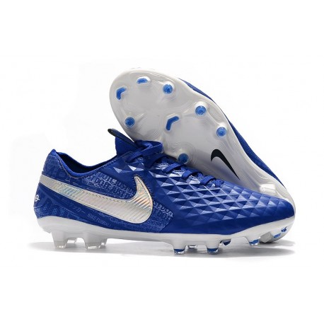Nike Tiempo Legend 8 Elite FG Scarpa da Calcio - Blu Bianco