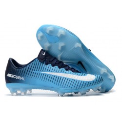 Nuove Scarpe da Calcio Nike Mercurial Vapor XI FG ACC Blu Bianco