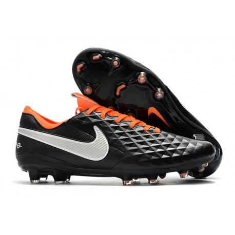 Nike Tiempo Legend 8 Elite FG Scarpa da Calcio - Nero Bianco Arancione